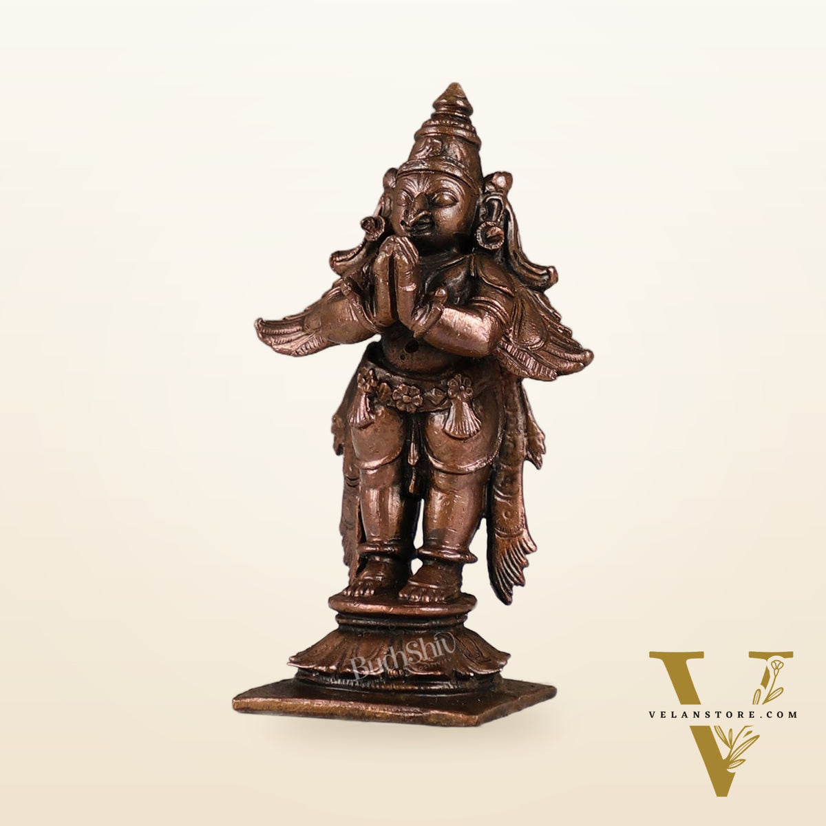 Pure Copper Garuda Namaste Idol | Height 3.5 inch |