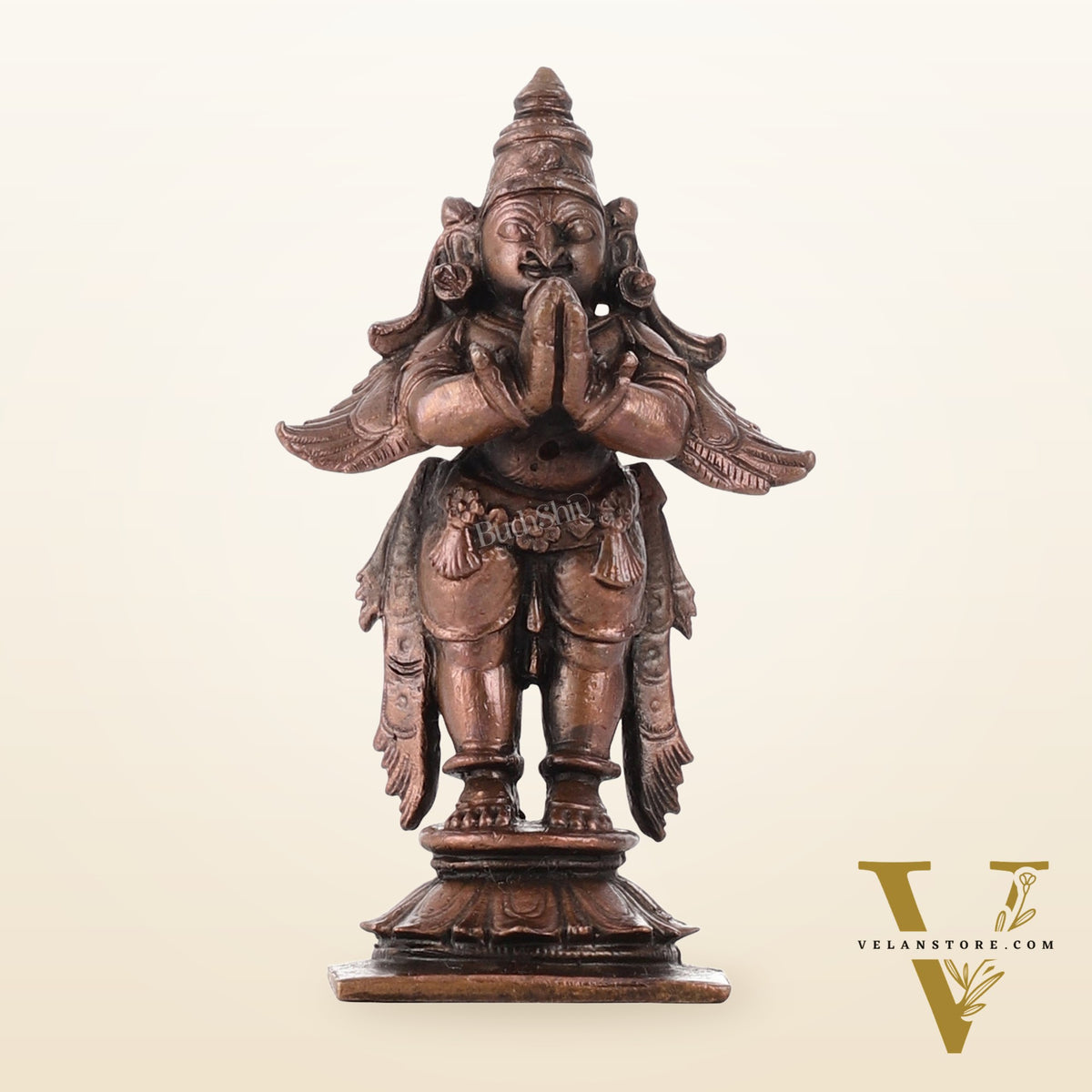 Pure Copper Garuda Namaste Idol | Height 3.5 inch |