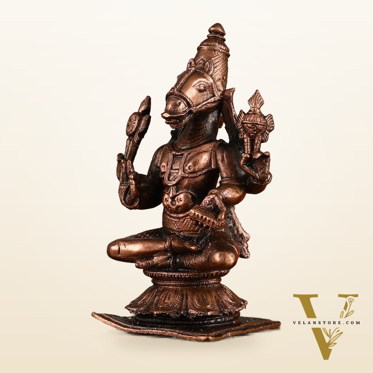 Pure Copper Hayagriva Idol - 5 Inches