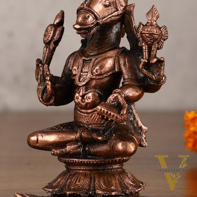 Pure Copper Hayagriva Idol - 5 Inches