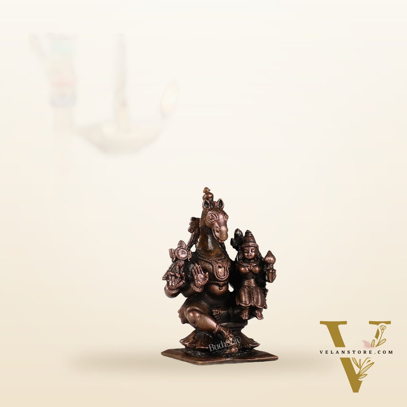 Pure Copper Hayagriva Lakshmi Idol - 3 inch | BudhShiv Brass Handicrafts