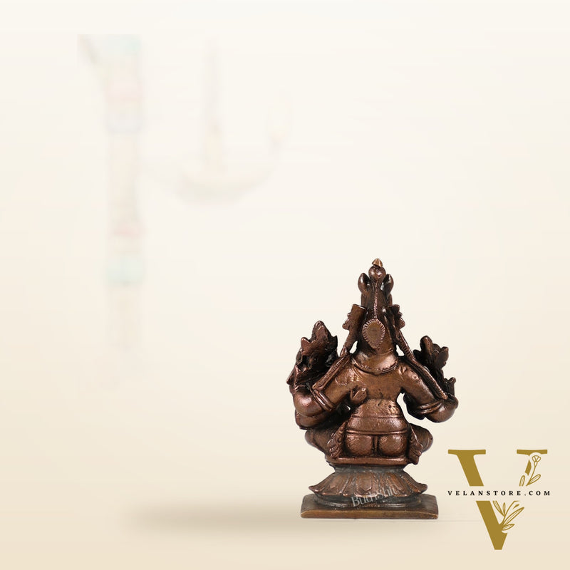 Pure Copper Hayagriva Lakshmi Idol - 3 inch | BudhShiv Brass Handicrafts