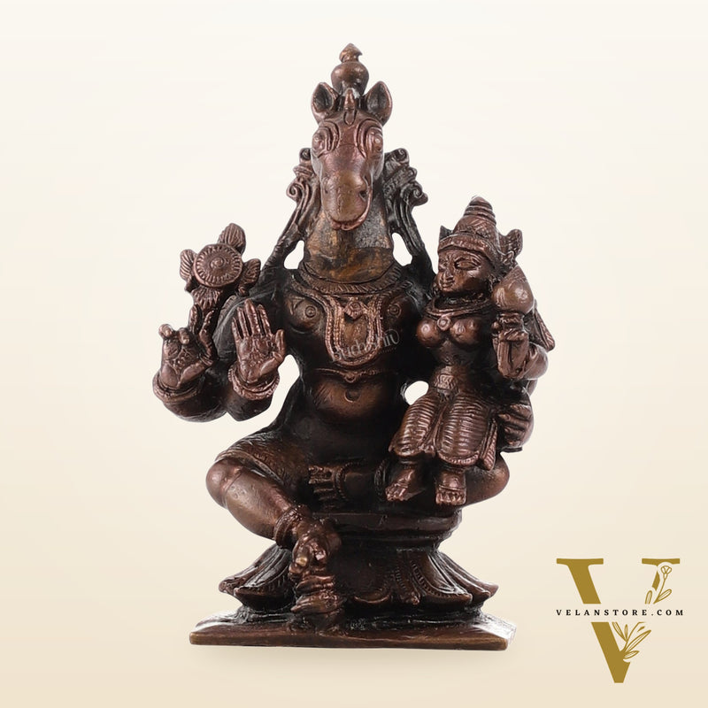 Pure Copper Hayagriva Lakshmi Idol - 3 inch | BudhShiv Brass Handicrafts