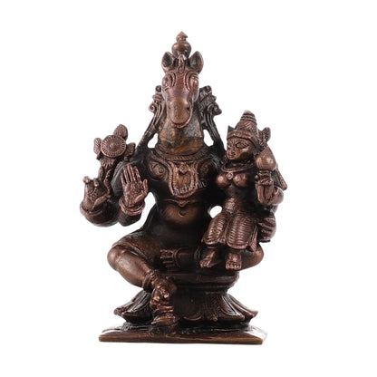 Pure Copper Hayagriva Lakshmi Idol - 3 inch | BudhShiv Brass Handicrafts