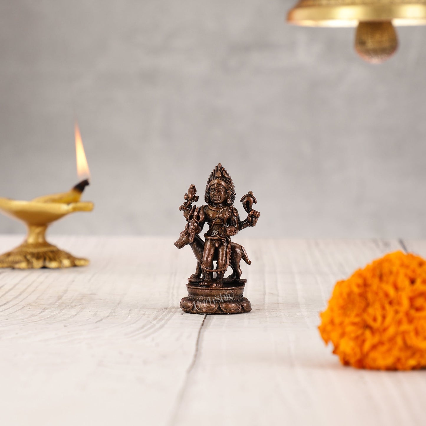 Pure Copper Kaal Bhairav Idol - 2"