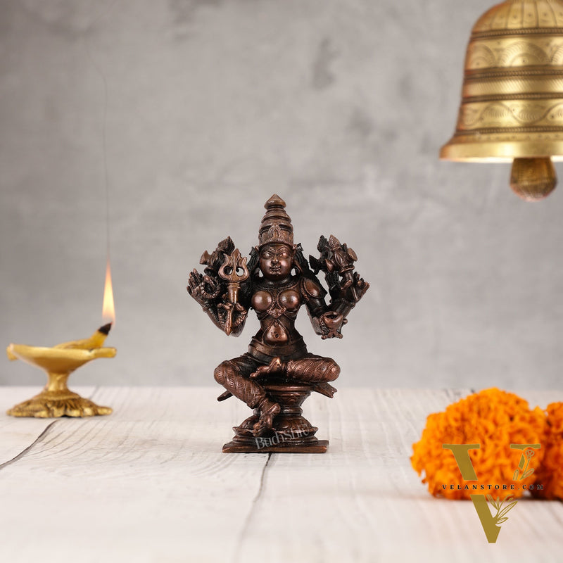 Pure Copper Karmari Mariamman Vigaraha idol - 4"