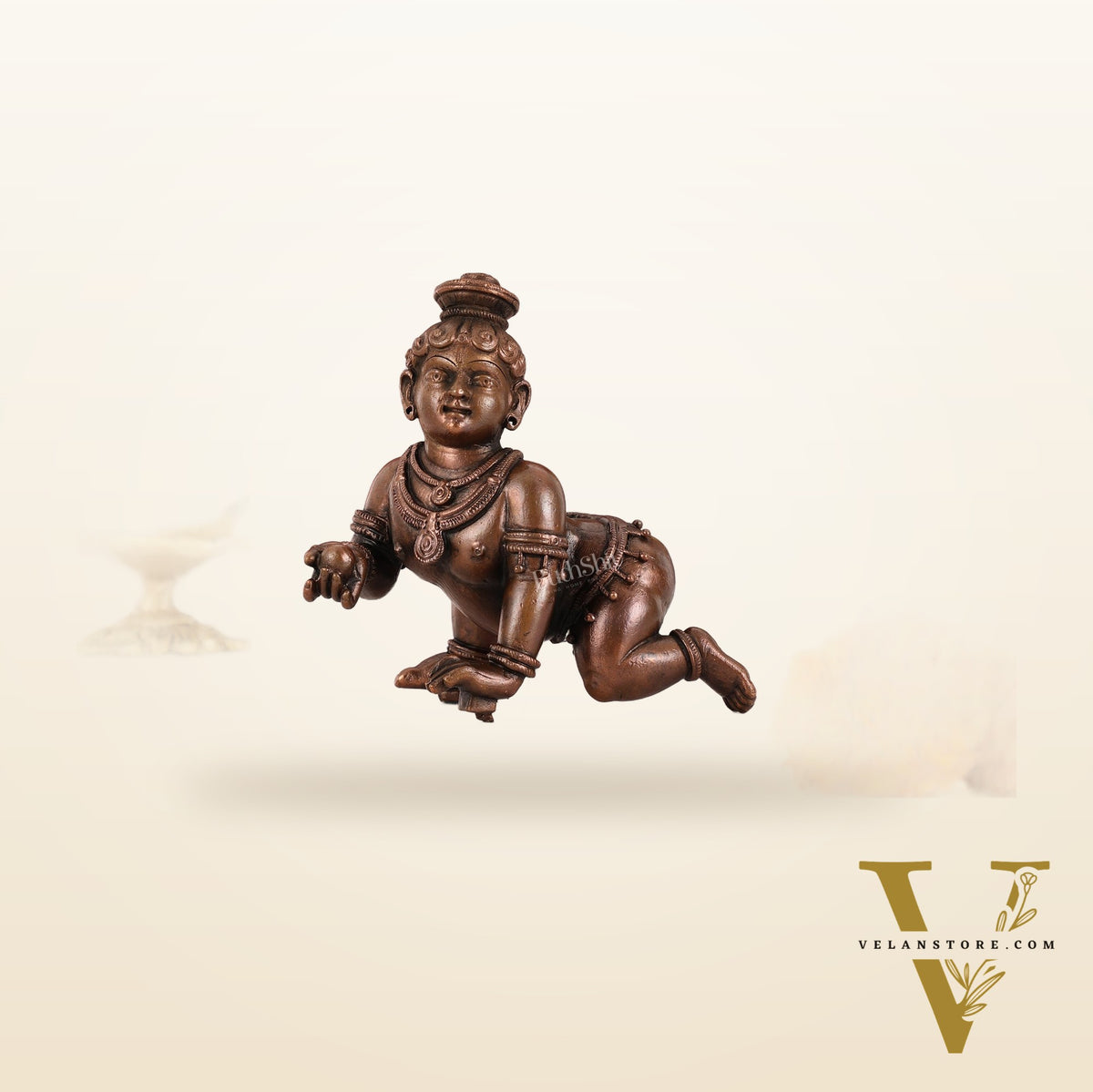 Pure copper Laddoo gopal/laddu gopal baby krishna idol