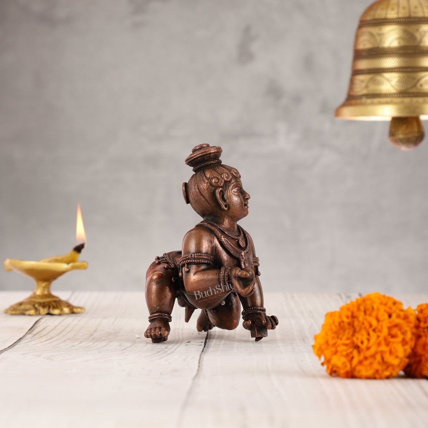 Pure copper Laddoo gopal/laddu gopal baby krishna idol