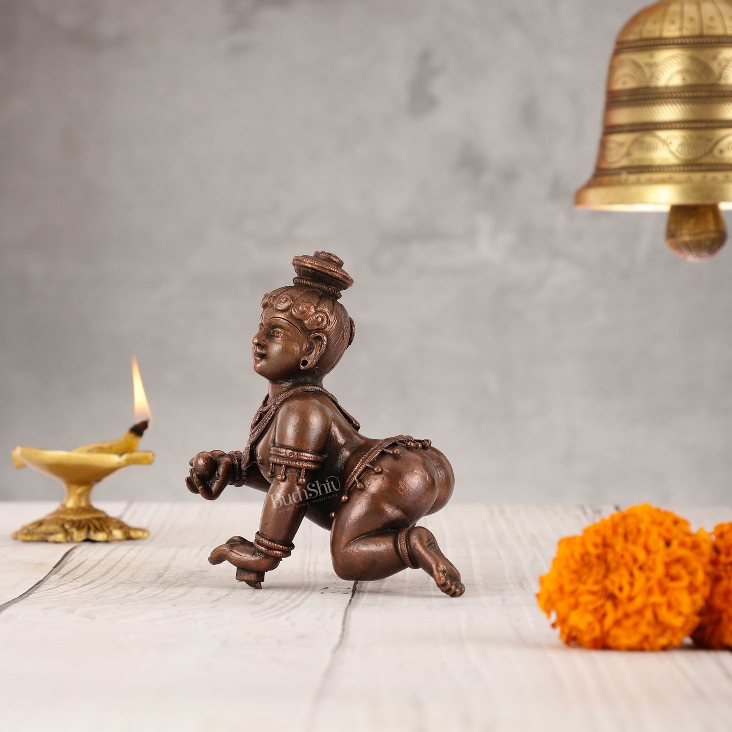 Pure copper Laddoo gopal/laddu gopal baby krishna idol