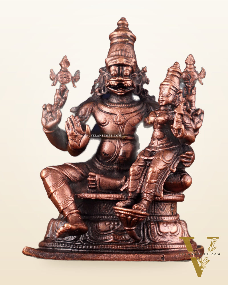 Pure Copper Lakshmi Narasimha Swamy Idol 4.5"