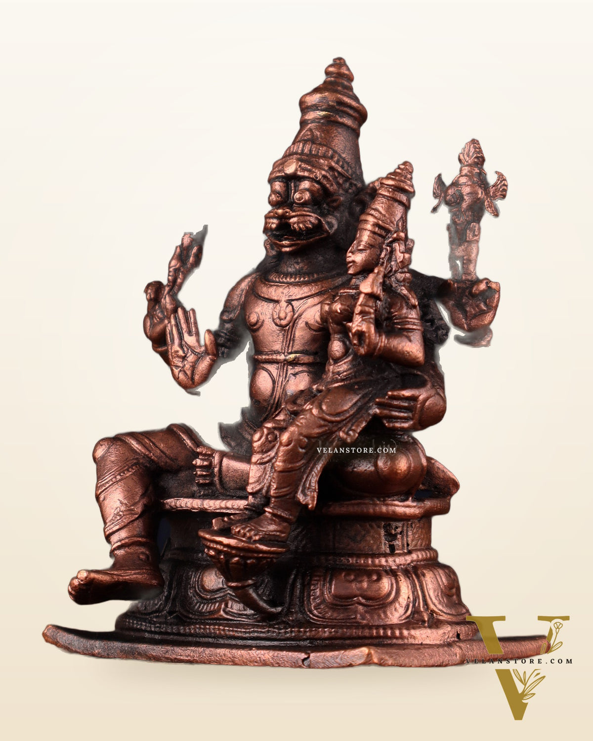 Pure Copper Lakshmi Narasimha Swamy Idol 4.5"