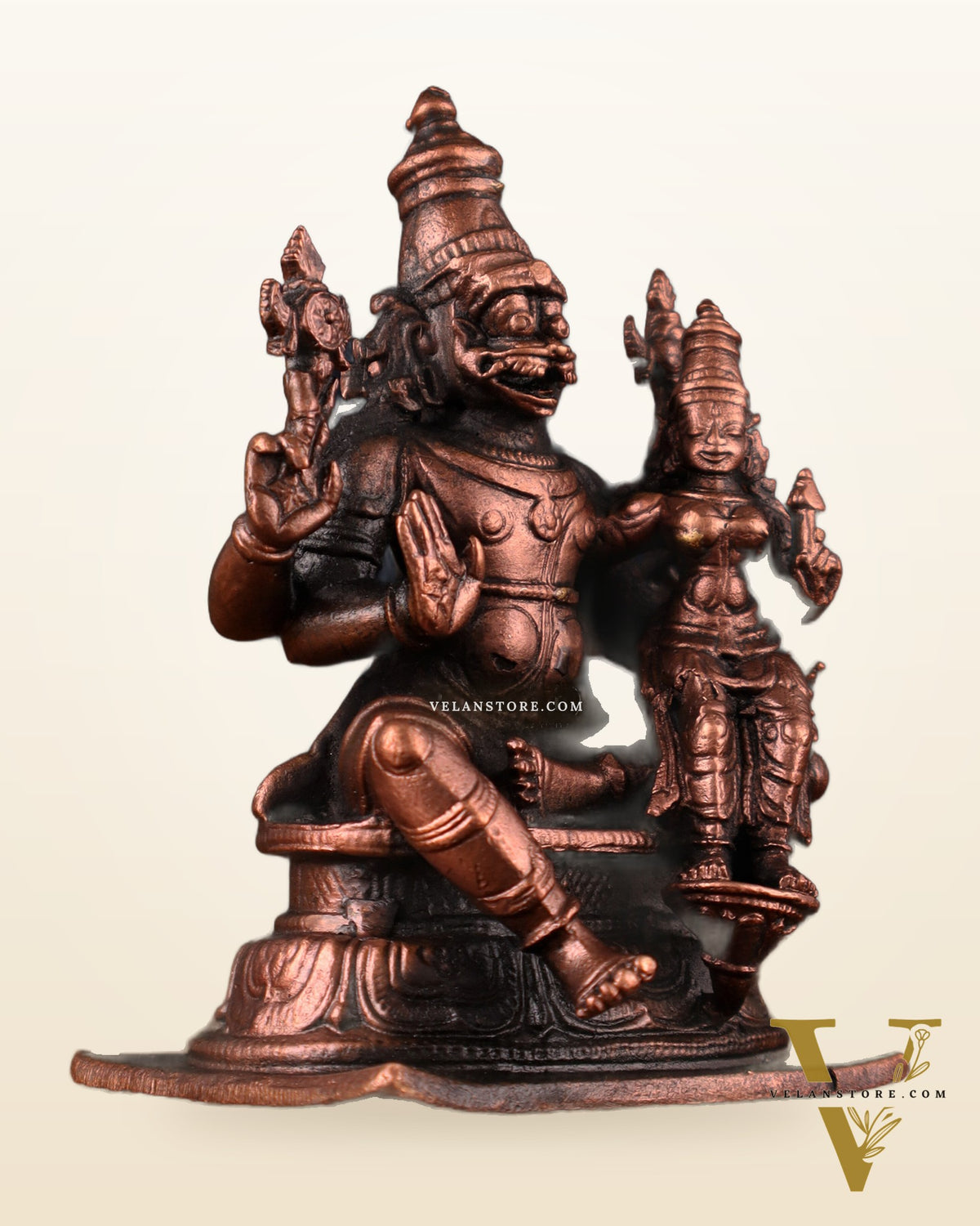 Pure Copper Lakshmi Narasimha Swamy Idol 4.5"