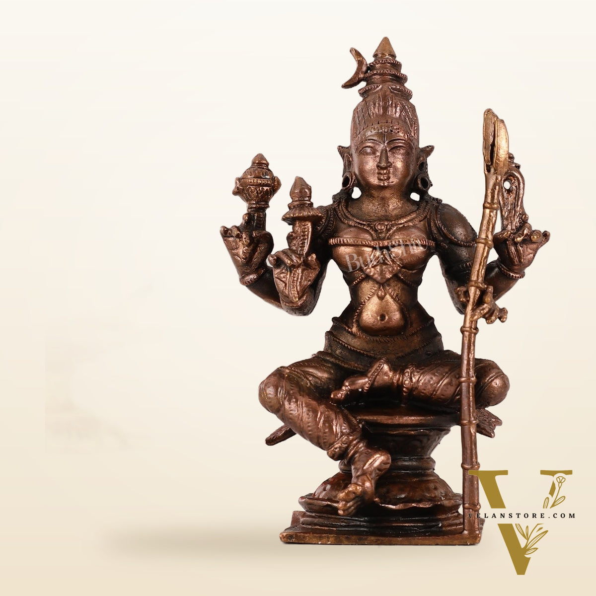 Pure Copper lalita Devi Rajarajeshwari Idol - 4 Inch