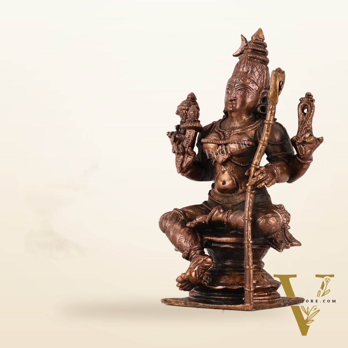 Pure Copper lalita Devi Rajarajeshwari Idol - 4 Inch