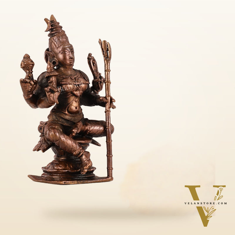 Pure Copper lalita Devi Rajarajeshwari Idol - 4 Inch