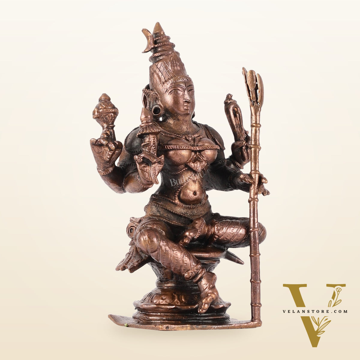 Pure Copper lalita Devi Rajarajeshwari Idol - 4 Inch