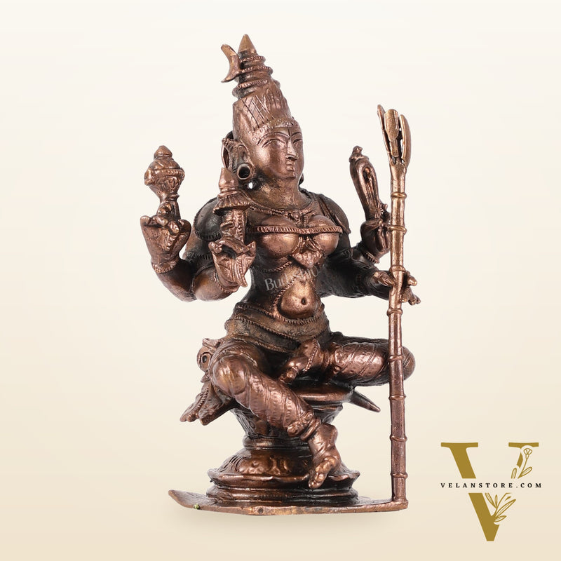 Pure Copper lalita Devi Rajarajeshwari Idol - 4 Inch