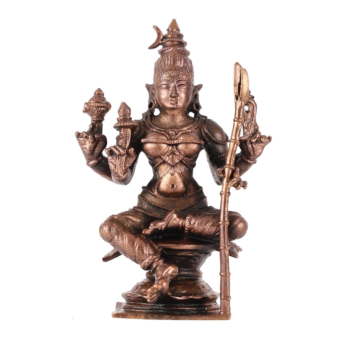 Pure Copper lalita Devi Rajarajeshwari Idol - 4 Inch