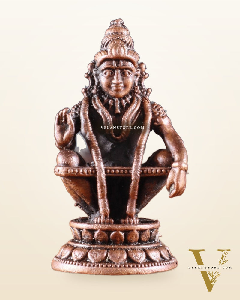 Pure Copper Lord Ayyappa Swamy Idol – 2 Inch,