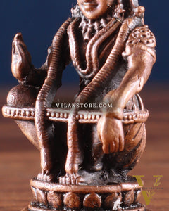 Pure Copper Lord Ayyappa Swamy Idol – 2 Inch,