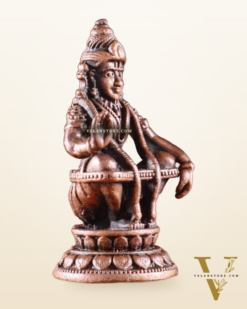 Pure Copper Lord Ayyappa Swamy Idol – 2 Inch,