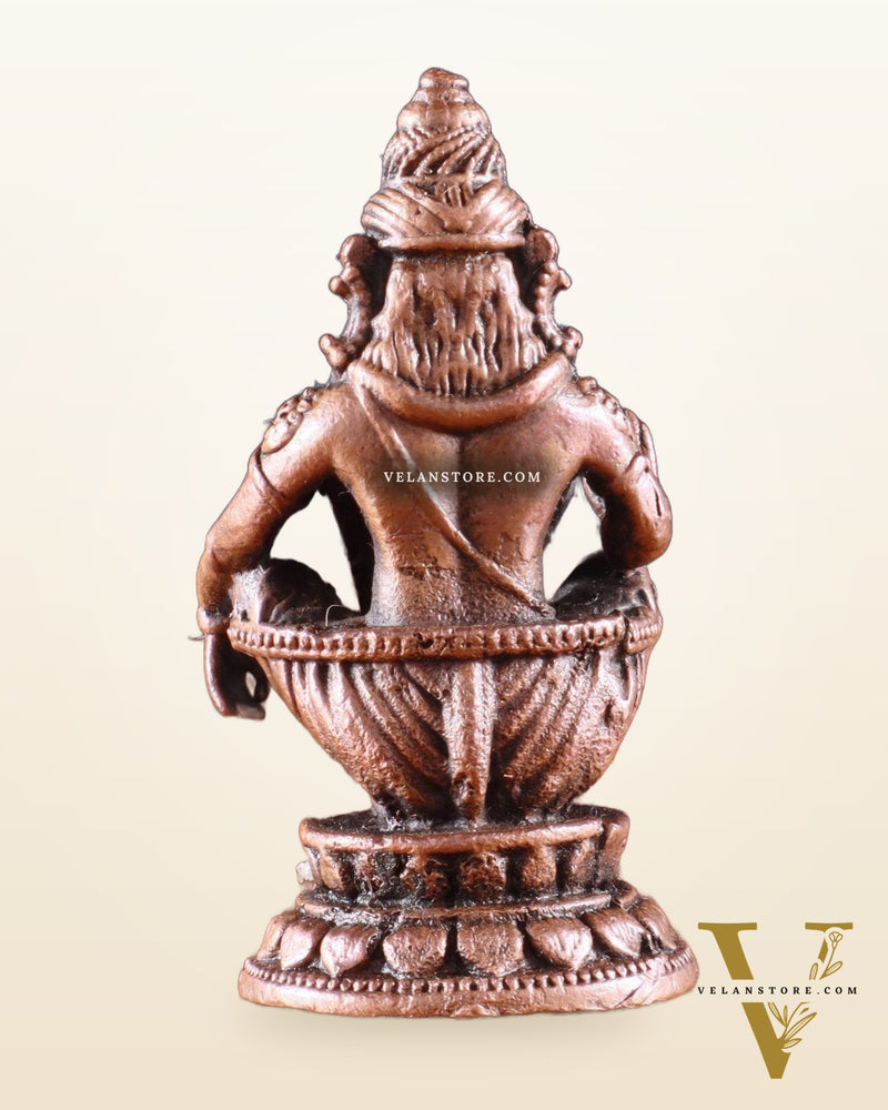 Pure Copper Lord Ayyappa Swamy Idol – 2 Inch,