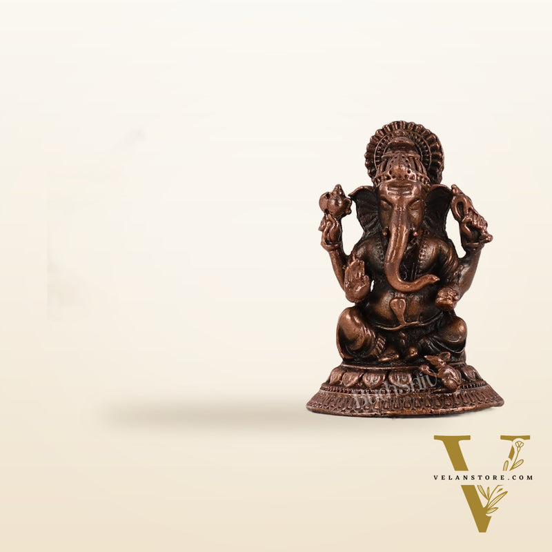 Pure Copper Lord Ganesha Idol - 2"