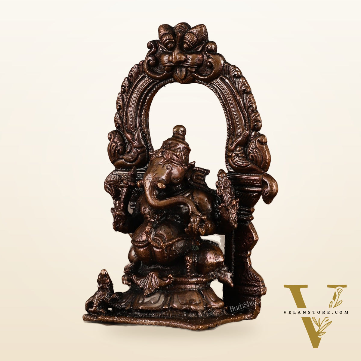 Pure Copper Lord Ganesha Idol - 4 Inches