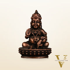 Pure Copper Lord Kubera Idol | 2 Inch Height