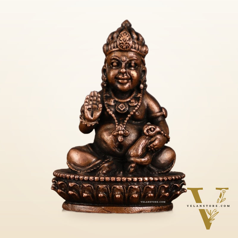 Pure Copper Lord Kubera Idol | 3 Inch Height