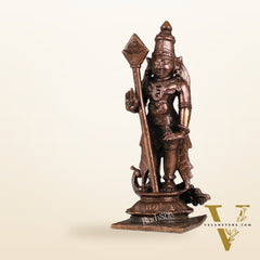 Pure Copper Lord Murugan Swamy Kartikeya Idol | Height 5 inch | BudhShiv Brass Handicrafts