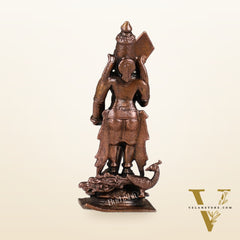 Pure Copper Lord Murugan Swamy Kartikeya Idol | Height 5 inch | BudhShiv Brass Handicrafts