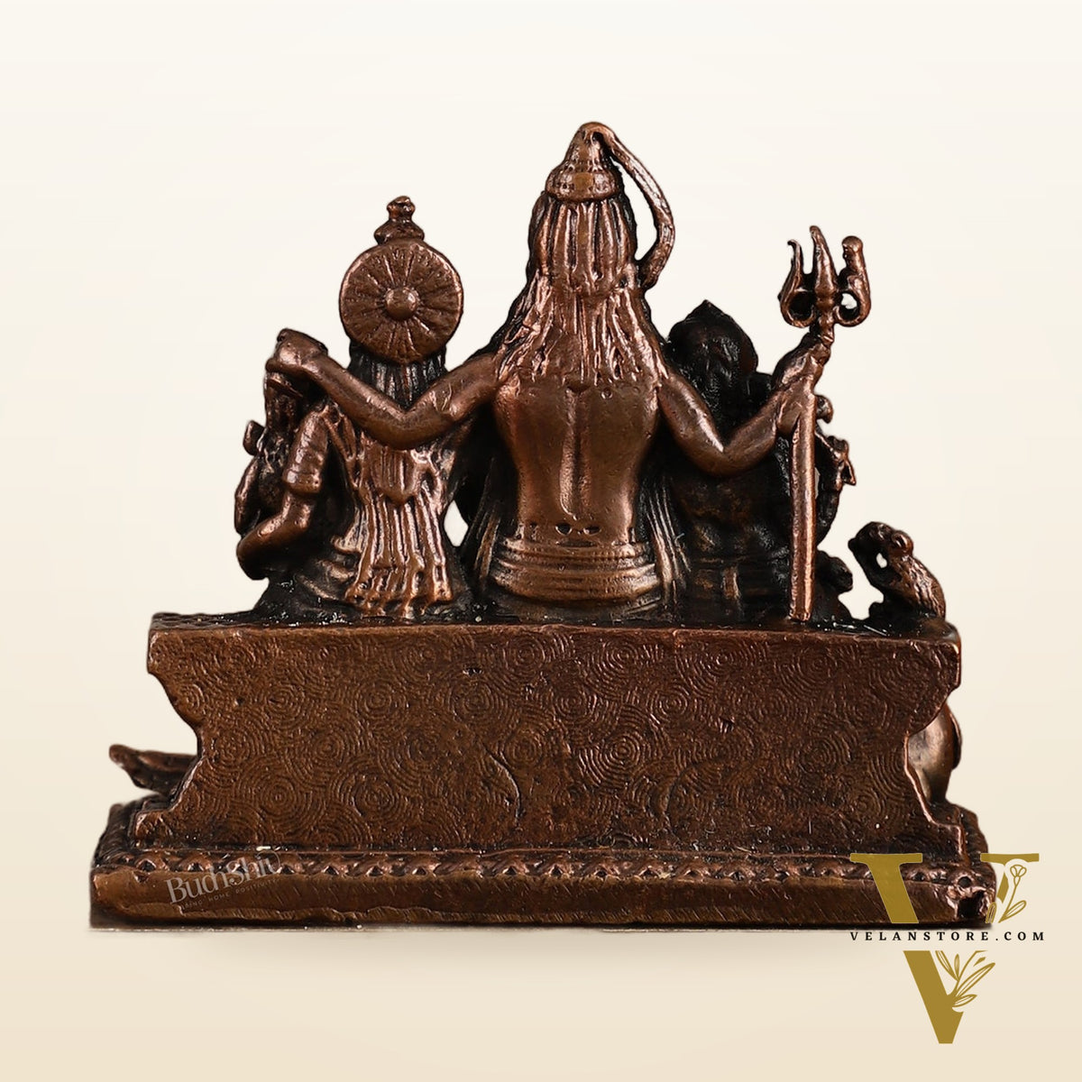 Pure Copper Lord Shiva Family Idol with Vahaanas - 2.5 Inches
