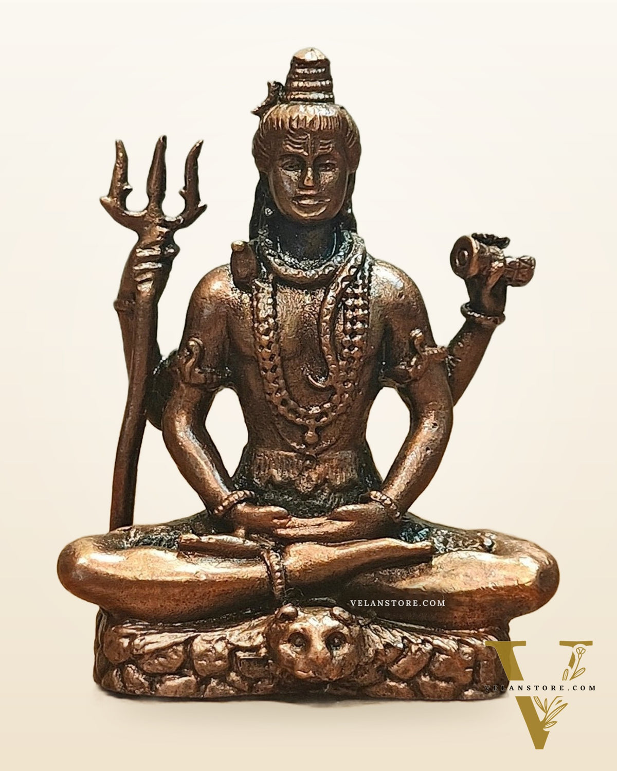 Pure Copper Lord Shiva in Meditation Idol 3 inch