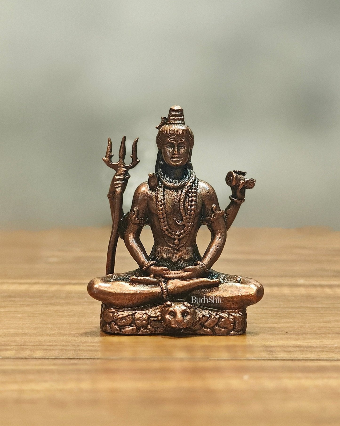 Pure Copper Lord Shiva in Meditation Idol 3 inch