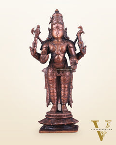 Pure Copper Lord Shiva Standing Idol | Compact Divine Blessing 6.5"