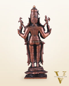 Pure Copper Lord Shiva Standing Idol | Compact Divine Blessing 6.5"