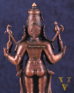 Pure Copper Lord Shiva Standing Idol | Compact Divine Blessing 6.5"