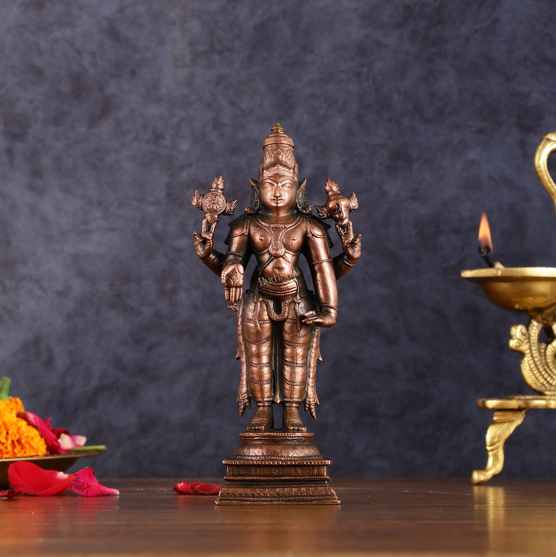 Pure Copper Lord Tirupati Balaji Idol | 6.5"