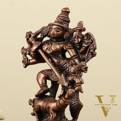 Pure Copper Mahisasur Mardini Durga Ma Idol - 5"