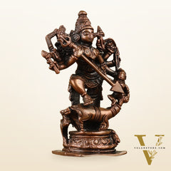 Pure Copper Mahisasur Mardini Durga Ma Idol - 5"