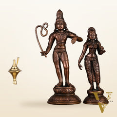 Pure Copper Mannargudi Rajagopala and Andal Idols - Exquisite Detailing