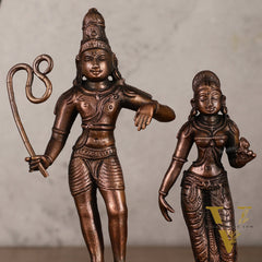Pure Copper Mannargudi Rajagopala and Andal Idols - Exquisite Detailing