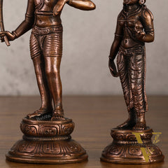 Pure Copper Mannargudi Rajagopala and Andal Idols - Exquisite Detailing
