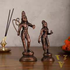 Pure Copper Mannargudi Rajagopala and Andal Idols - Exquisite Detailing