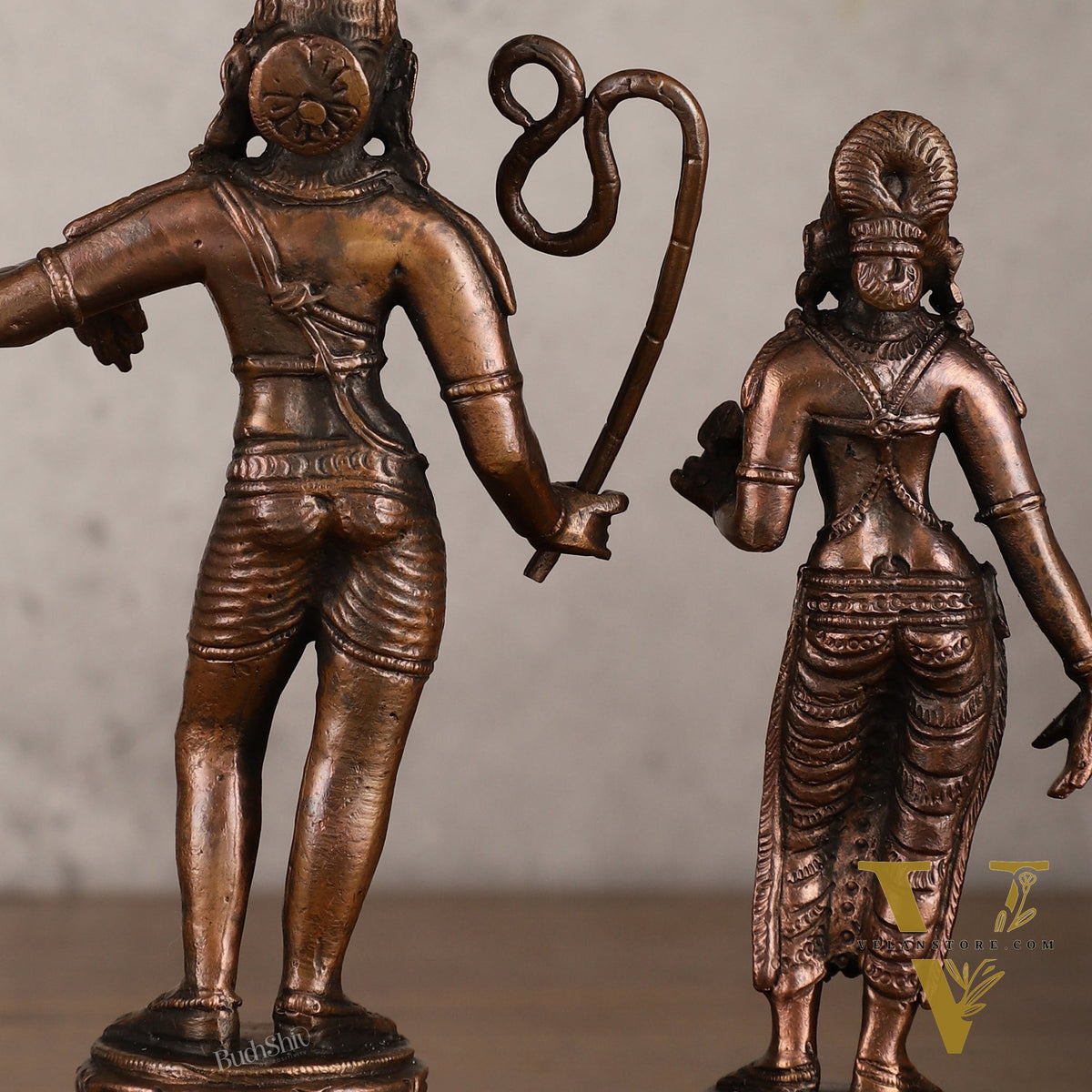 Pure Copper Mannargudi Rajagopala and Andal Idols - Exquisite Detailing