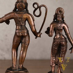 Pure Copper Mannargudi Rajagopala and Andal Idols - Exquisite Detailing