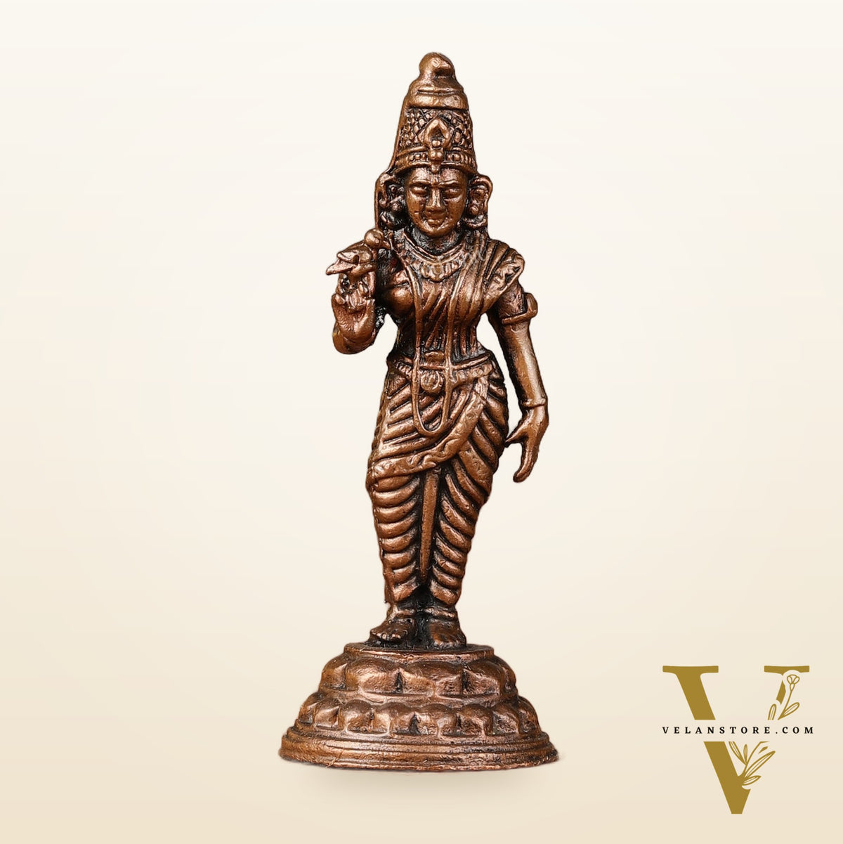 Pure Copper Meenakshi Amman Idol - 3-inch