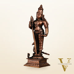 Pure Copper Murugan Idol | 6 Inch Height