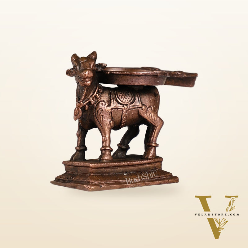 Pure Copper Nandi idol Peeta | Height 2.5 inch | BudhShiv Brass Handicrafts